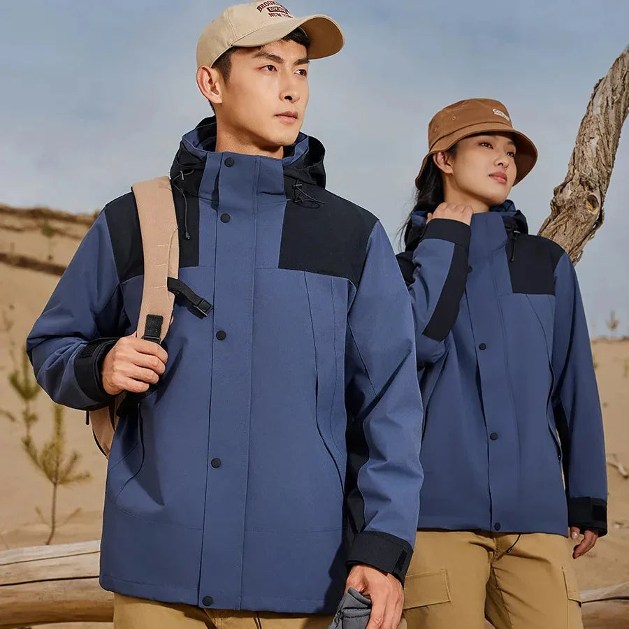 Custom Men's Hiking Softshell Jacket Waterproof Outdoor Raincoat for Climbing and Sports Secondary image