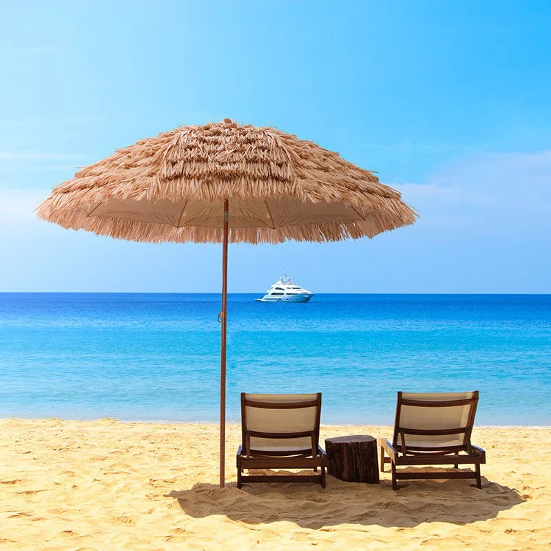 Bohemia Style Beach Umbrella 9 Feet Outdoor Beach Hawaii Tiki Grass Sun Umbrella Parasol Main image