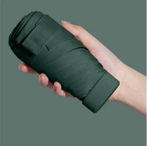 Women's Portable Mini Folding Umbrella 50% UV Protection 60% Sun and Rain Dual Use 50% off Capsule Design for Travel