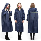 Custom PU Adults Long Rain Coat Windcheater Windbreaker Outerwear Waterproof Oxford Rain Poncho Outdoor Activity Hiking Logo