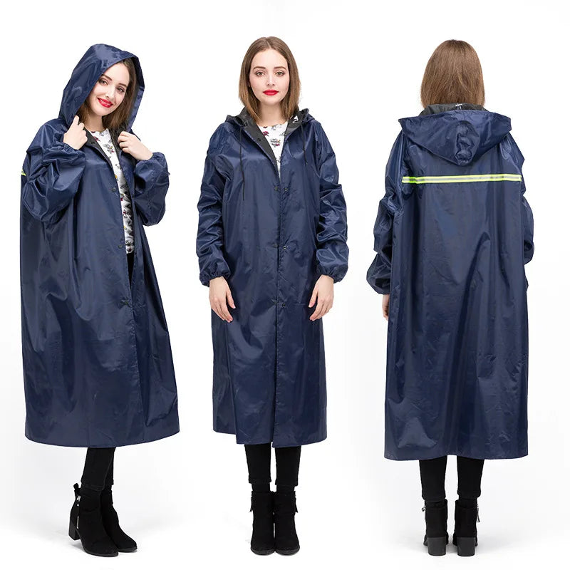 Custom PU Adults Long Rain Coat Windcheater Windbreaker Outerwear Waterproof Oxford Rain Poncho Outdoor Activity Hiking Logo Main image