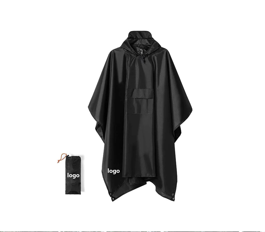 Hooded Rain Poncho for Adult With Pocket, Waterproof Lightweight Unisex Raincoat for Hiking Camping Emergency