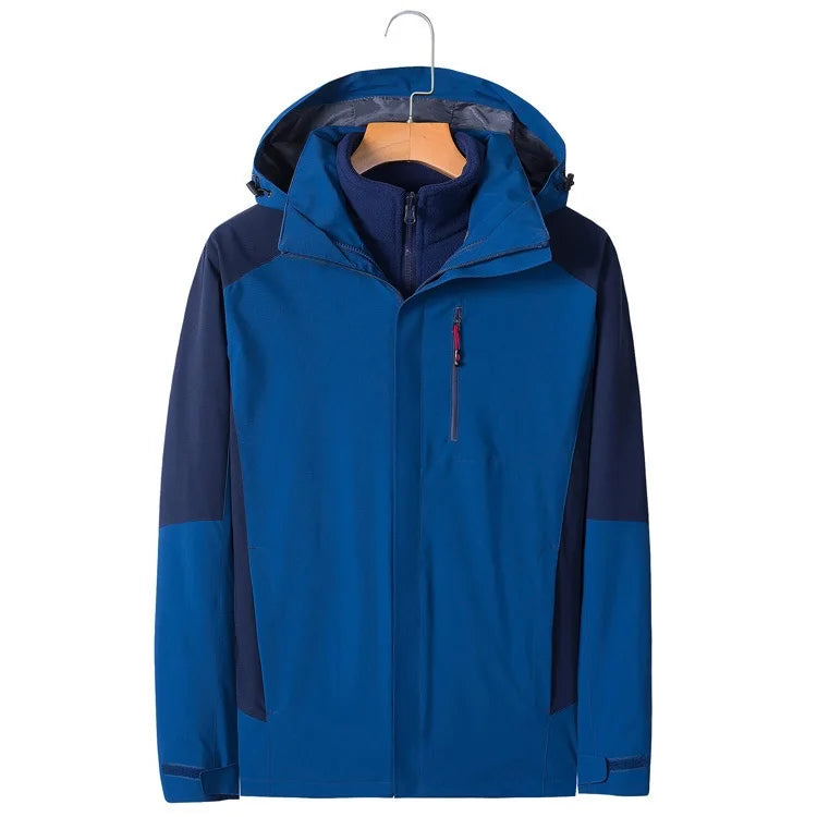 Outdoor Work Clothes Women Men Waterproof Breathable Two-Piece Set Three-in-One Winter Ski Suit Warm Layer Rain Jackets Raincoat