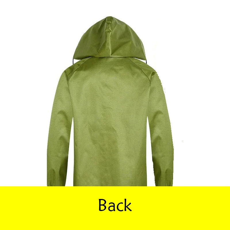 Thickened One-Piece Long Canvas Raincoat Adult Flood Prevention Windbreaker Poncho Men Women Outdoor Labor Protection Camping