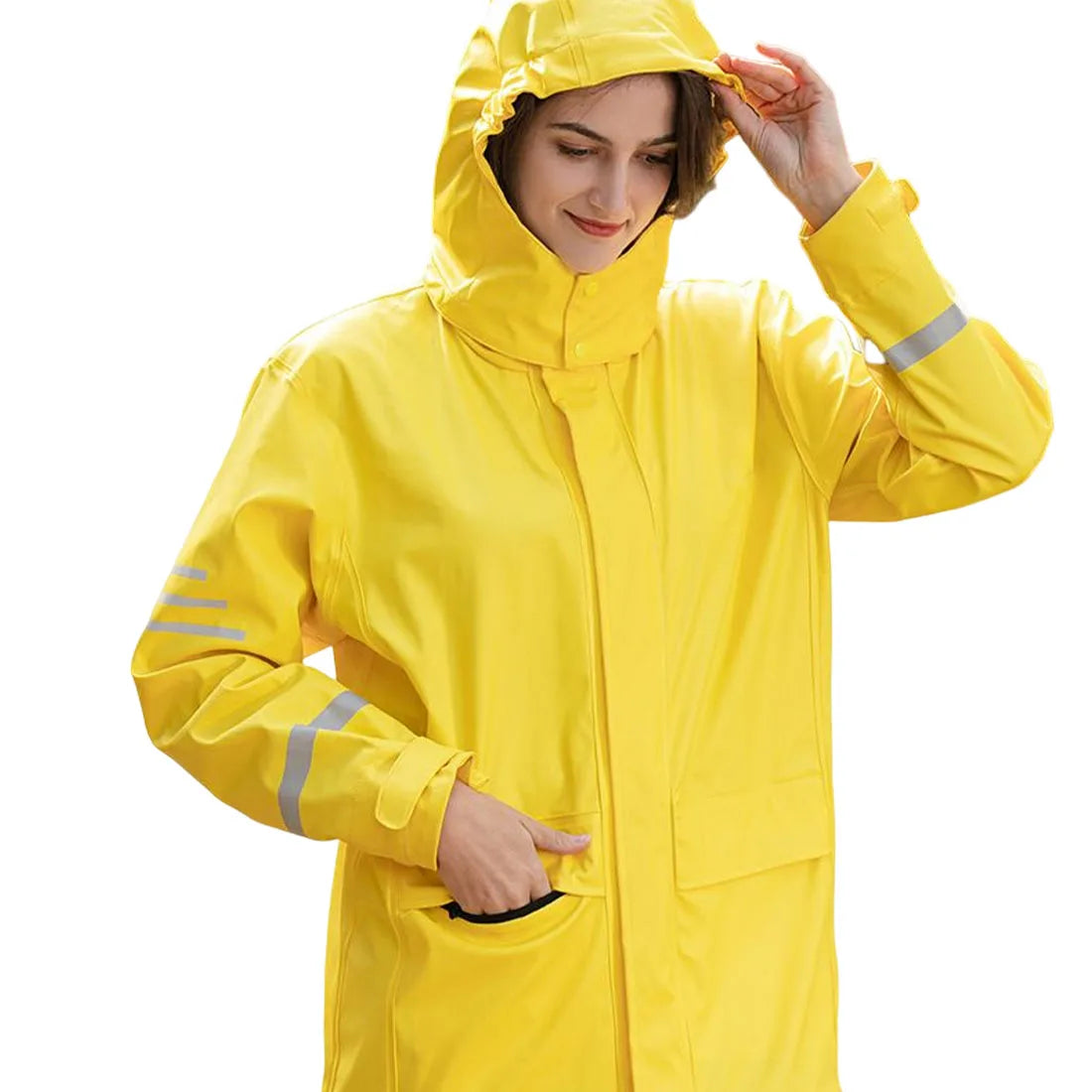 Wholesale Custom Logo EVA Poncho Comfortable Hiking Light Night Reflective Rain Jacket With PU Fashion for Outdoor Rainwear