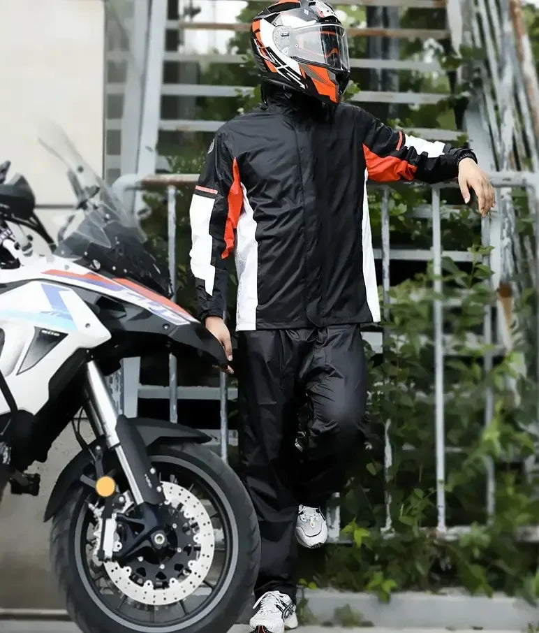 Motorcycle Raincoat Pants Storm-Proof Reflective Quick-Drying Windproof Nylon Custom Raincoat Rainsuit