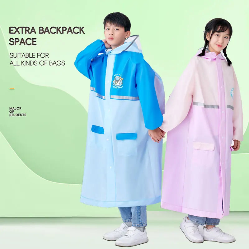 High Quality Custom-Made Children's Raincoats Reusable Eco-Friendly EVA Girls' School Hiking Raincoat Sets Inspired Cartoons