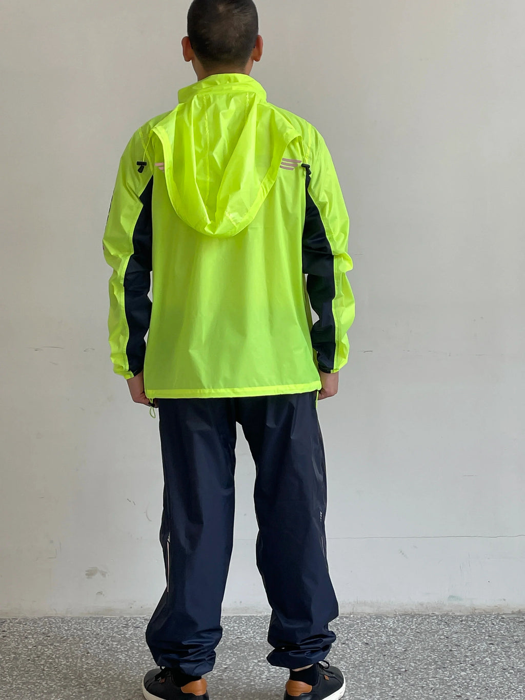 Nylon Waterproof Rain Coat Motorcycle Raincoat Weight Rain Jacket Rain Suits Pants Raincoat Hooded Fluorescent Green