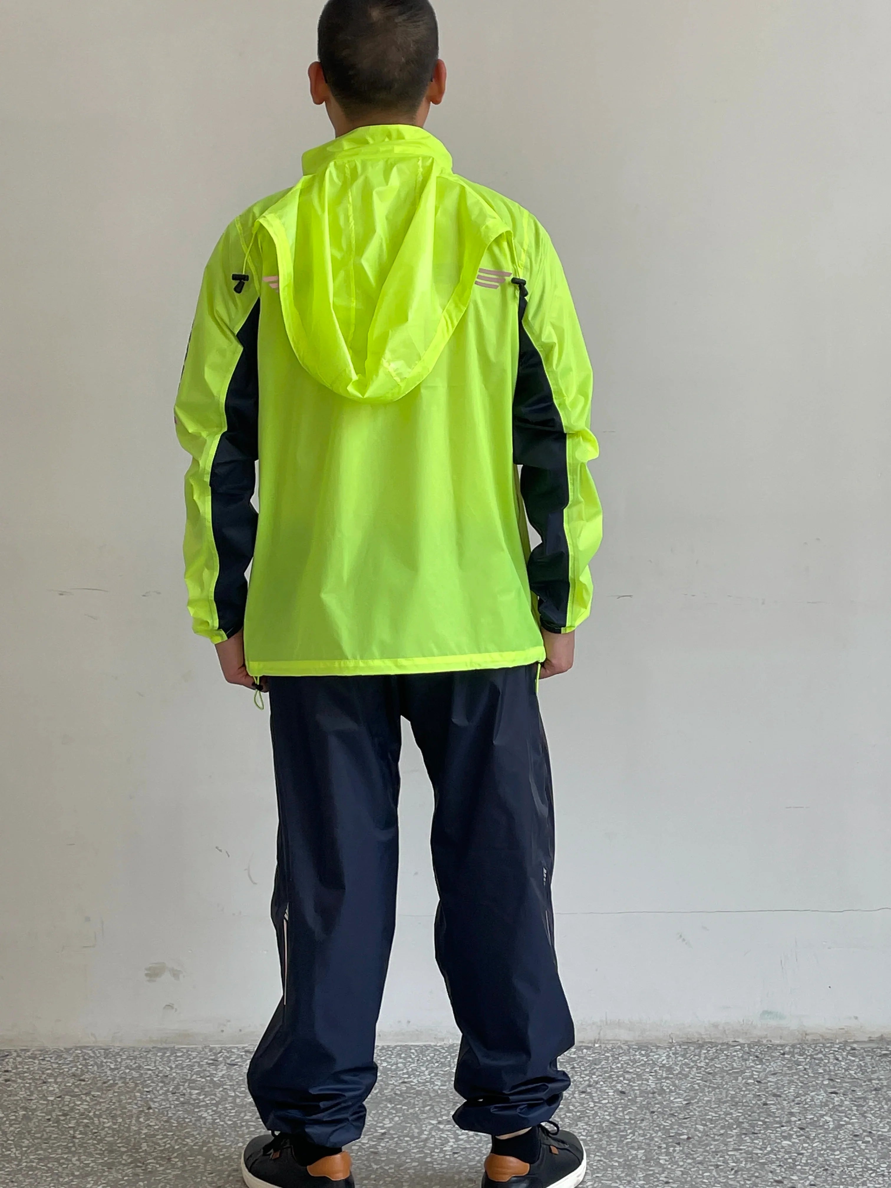 Nylon Waterproof Rain Coat Motorcycle Raincoat Weight Rain Jacket Rain Suits Pants Raincoat Hooded Fluorescent Green