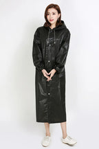 Factory Price EVA Women Poncho Hooded Ladies Waterproof Long Translucent Raincoat Adults Rain Coat