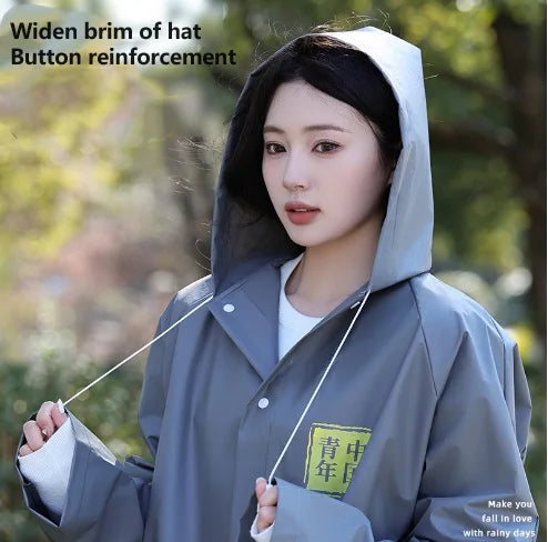 EVA Fashionable Long Thick Printed Raincoat for Men and Women's Portable Outdoor Hiking High-end Raincoat Secondary image