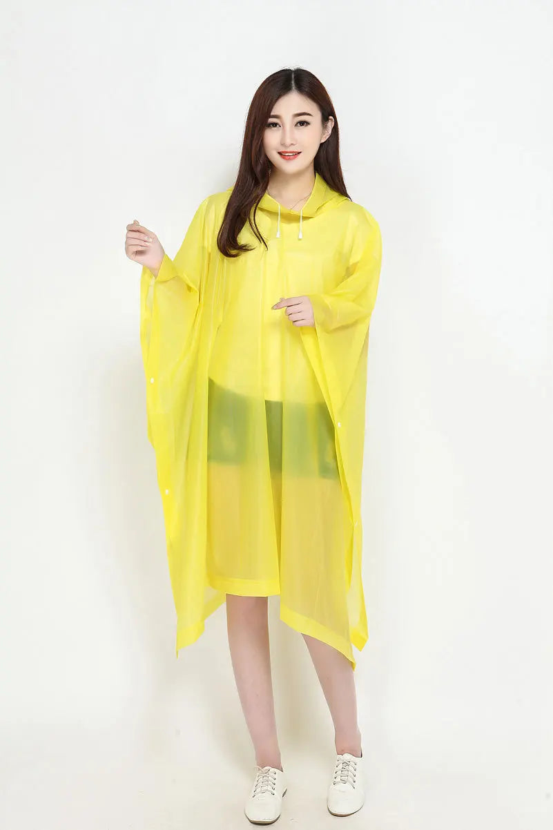 Custom Logo Adult EVA Outdoor Waterproof Raincoat Hooded Poncho Rainwear Travel Reusable Windproof Jacket Bicycle Riding Girls