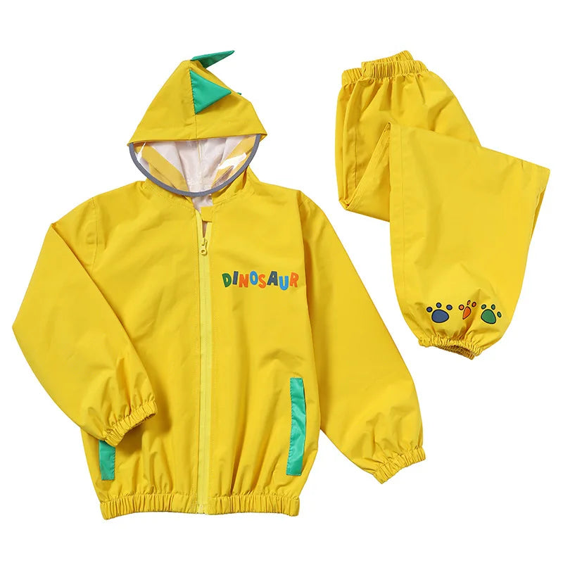 Outdoor Full Body Waterproof Student Raincoat Suit for Girls XXL Size Cartoon Printed Polyester With Hood Logo Decoration Secondary image