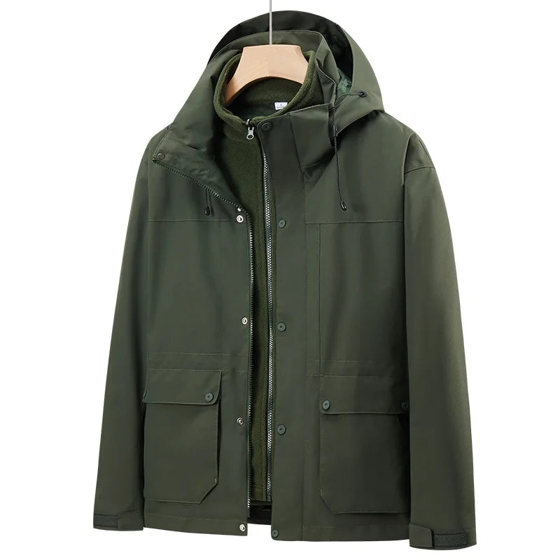 Men's Women's High Three-in-One Outdoor Diving Suit Windproof Waterproof Nylon Raincoat Travel Rain Featuring Polyester Logo