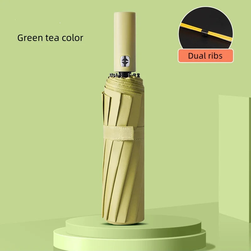 24 Ribs Custom logo 12k 3 Folding Umbrella Automatic Open and Close Sun and Rain Umbrella for Outdoor