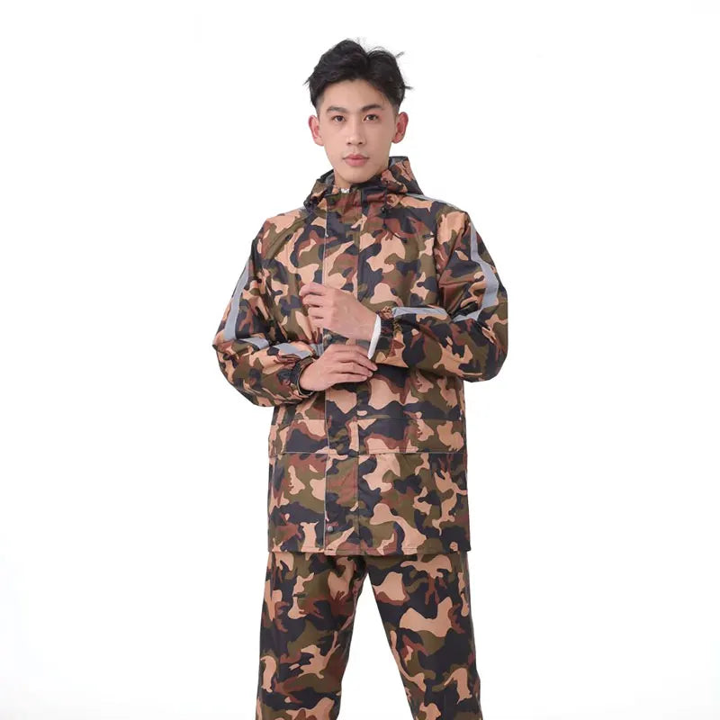 Men's Waterproof Cycling Jacket Custom Rainwear Suit With Logo Adult EVA Rain Coat Rain Suit for Outdoor Activities