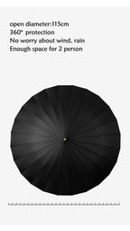 23-Inch 24K Japan Design Straight Umbrella Leather Handle Windproof Rain Customizable Logo Fabric Material Promotional Features