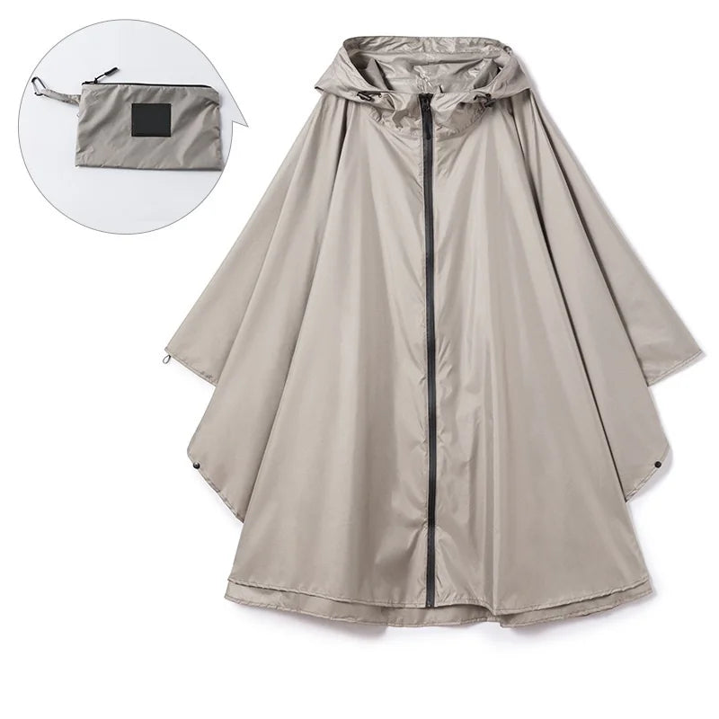 Hot Sale Fashionable Adult Rain Poncho Custom Waterproof Windproof Pongee Raincoat Reflective Hood One Fits Boys Girls Work