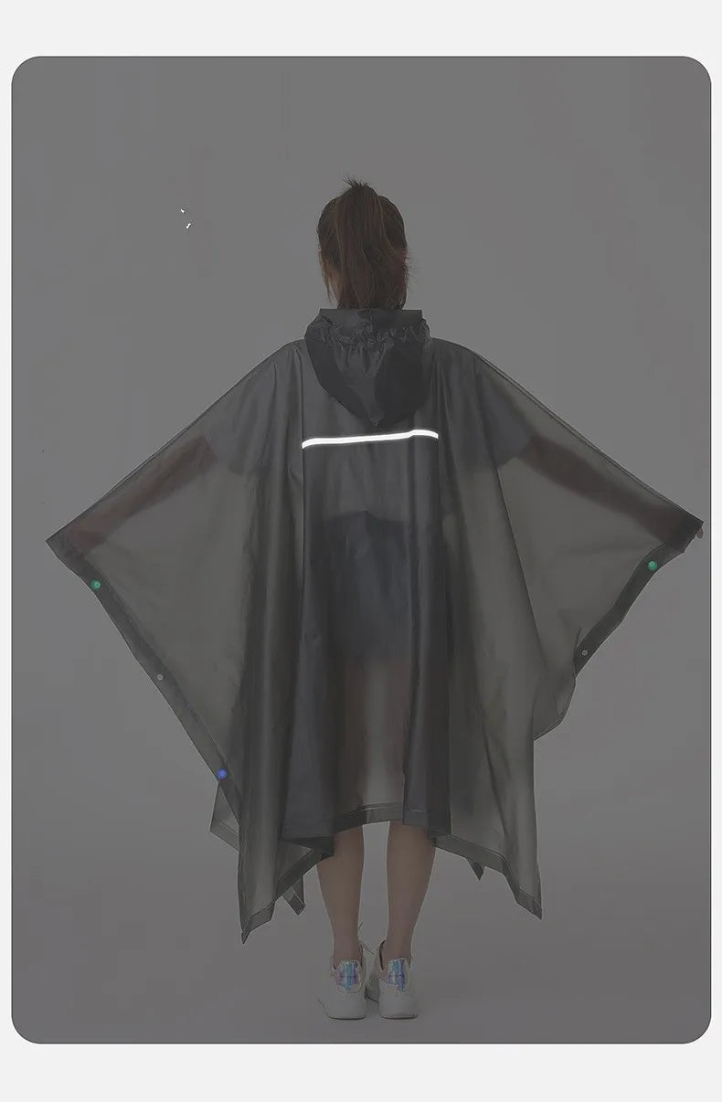Eco-Friendly 3 in 1 EVA Rain Poncho Waterproof Rain Cape With Reflective Strip for Outdoor Hiking & Camping Durable Windproof