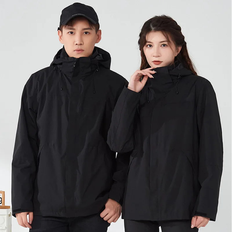 Mens Waterproof Rain Jacket Outdoor Hooded Windproof Coat for Hiking Fishing Main image