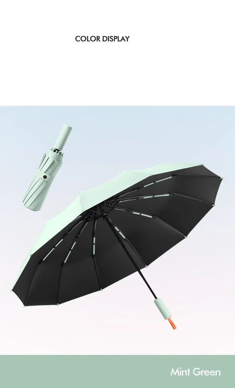Promotion 23''*12k Carbon Fiber ABS Handle Umbrella 8k Contrast Color Rainy Sunny Days UPF50+ UV Protection Outdoor Business Use