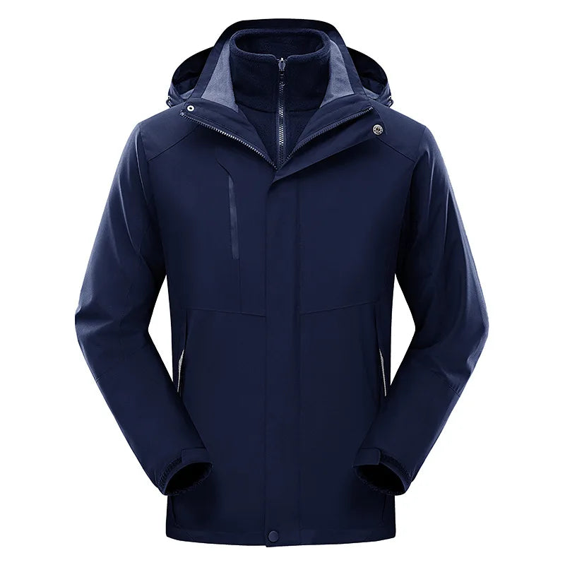 Waterproof Ski Jacket 3-in-1 Windbreaker Winter Coat Fleece Inner for Rain Snow Secondary image