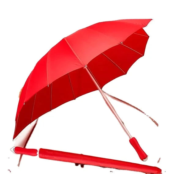 Forever Love Large Cute Red Heart Manual Control Straight Umbrella Valentine's Day Wedding Custom Fabric Printed Logo Parasol Secondary image