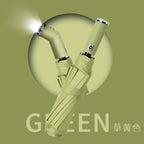 Classic Three-folding LED Umbrella Handle Flashlight Coating Fully-automatic Plastic With Automatic Open Close Anti-uv Black 500