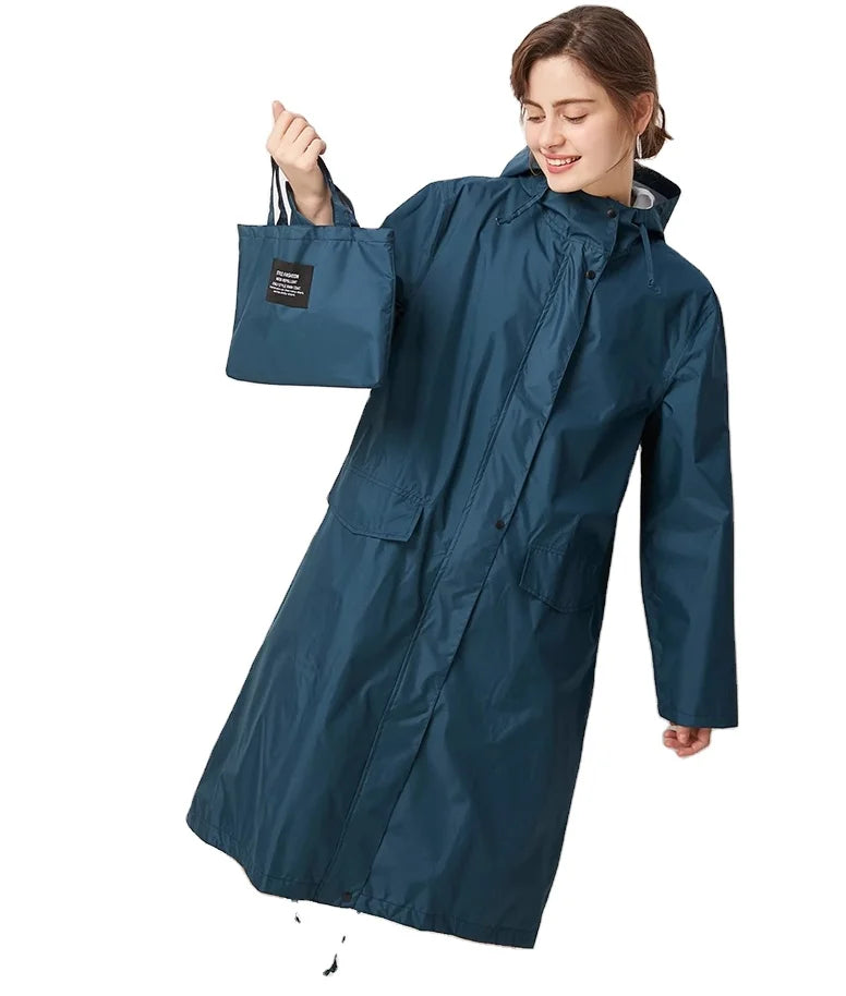 New Fashionable Trench Coat Style Solid Color Printed Raincoat for Outdoor Travel, Suitable for Adult Men and Women Couples Main image