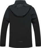 Men's Lightweight Hooded Waterproof Raincoat Windproof Jacket for Outdoor Hiking and Motorcycle Riding Size XL Rainproof