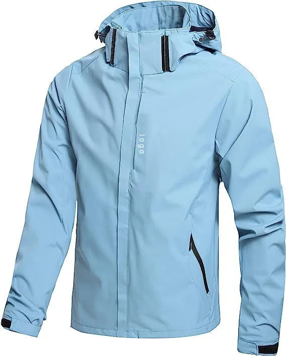 Men's Lightweight Hooded Waterproof Raincoat Windproof Jacket for Outdoor Hiking and Motorcycle Riding Size XL Rainproof Main image