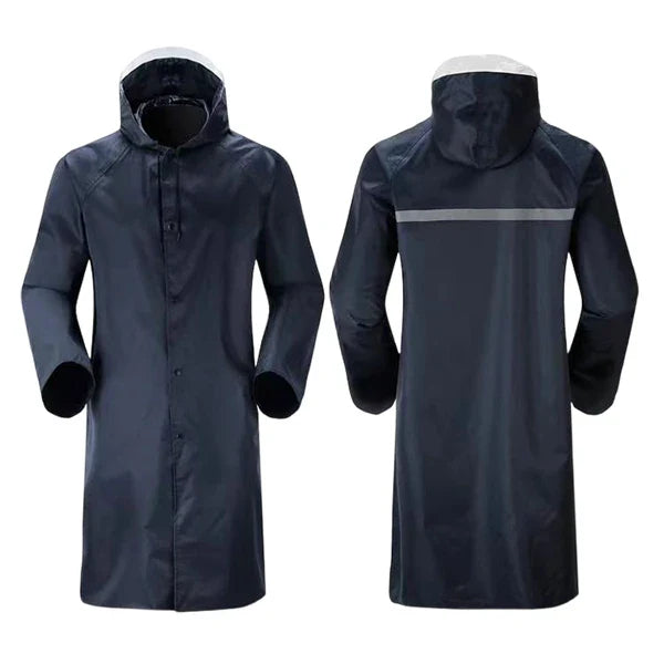 Customizable XL Adult Reflective Stripe Long Rain Jacket Waterproof Oxford Cloth Raincoat Outdoor Work Hiking Poncho Logo