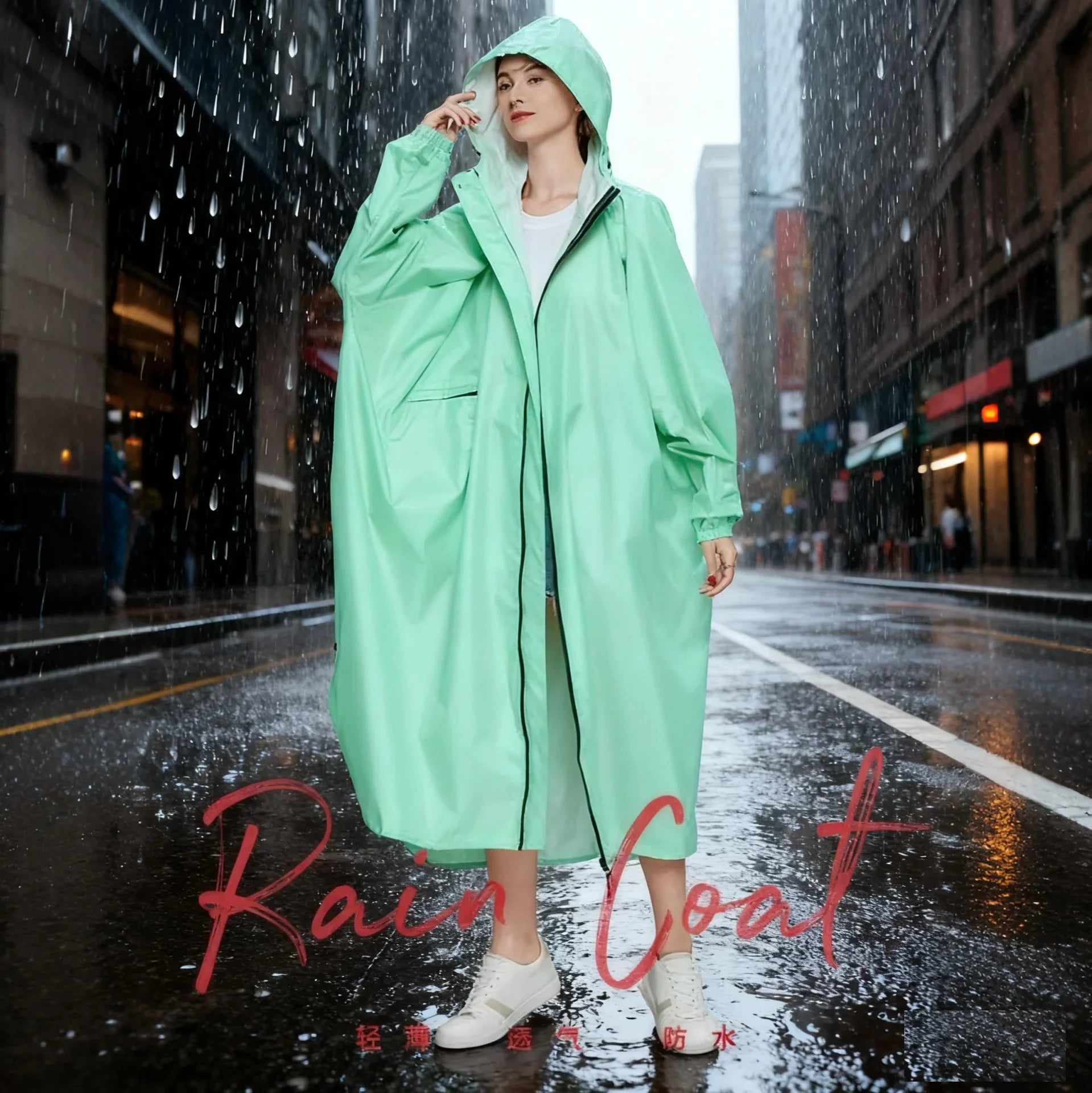 Adult Universal Durable Breathable Windproof Lightweight Waterproof Eco-Friendly Polyester Raincoat 10000 mm All Seams Taped