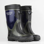 Men's Anti-Smashing Rubber Rain Boots With Steel Toe Fashion High Tube Water Boots for Work Waterproof Labor Protection