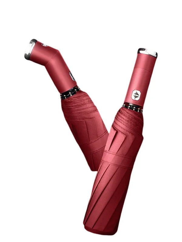 Factory Supply Eco-Friendly Fully Automatic Two-Fold Rain Sun Umbrella Waterproof Outdoor Use Customizable Fabric Fashionable Secondary image