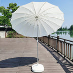 Portable 16-Bone Fiber Large Garden Umbrella Outdoor Beach Sunshade With Windproof & Waterproof Function Fabric Material