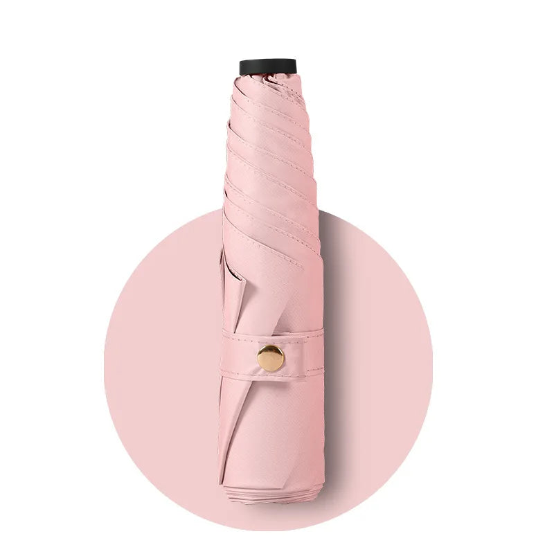 Ultra Light Carbon Fiber 3 Folding Pencil Umbrella UV Coating UPF50+ Black Pongee 190T Rubber Handle Mini Adults Beach Use