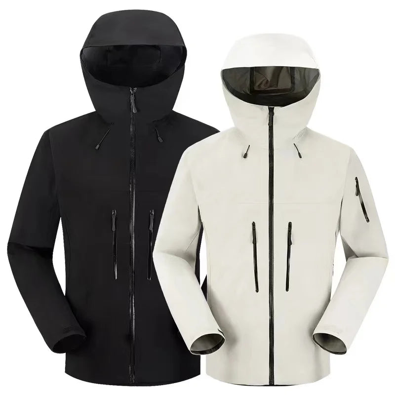 Unisex High-End Trilaminate Waterproof Breathing Bomber Jacket Soft Winter Windbreaker With Zipper Closure for Hiking Raincoat Secondary image