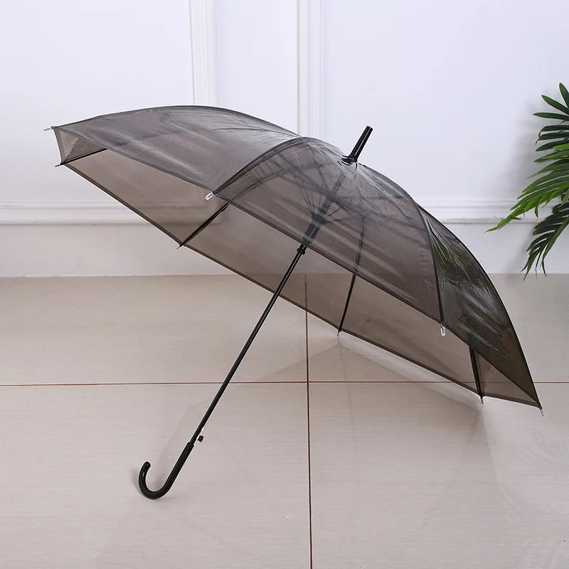 Automatic Customized Logo Umbrella Steel Travel Popular Stretch Modern Rod Transparent Small Fresh Long Handle Windproof Secondary image
