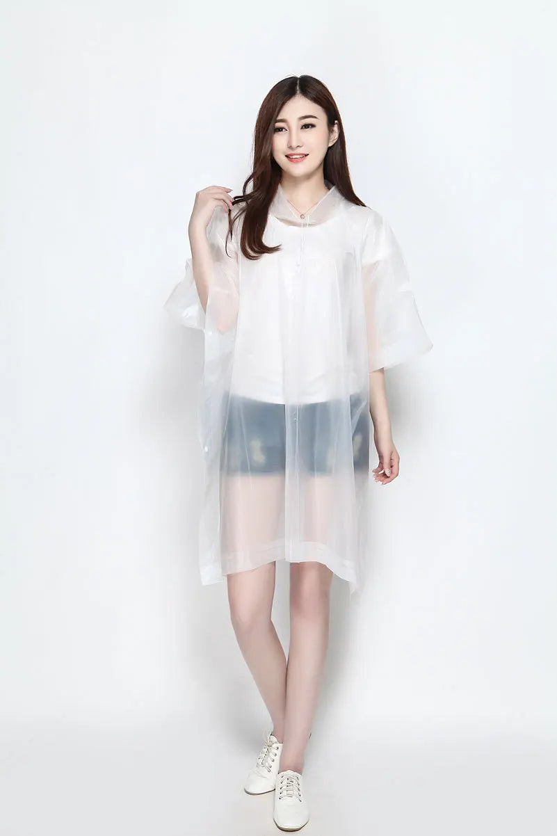 Custom Logo Adult EVA Outdoor Waterproof Raincoat Hooded Poncho Rainwear Travel Reusable Windproof Jacket Bicycle Riding Girls