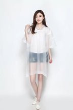 EVA Adult Waterproof Rain Jacket for Women Custom Logo Windproof Raincoat With One Pocket Poncho Style