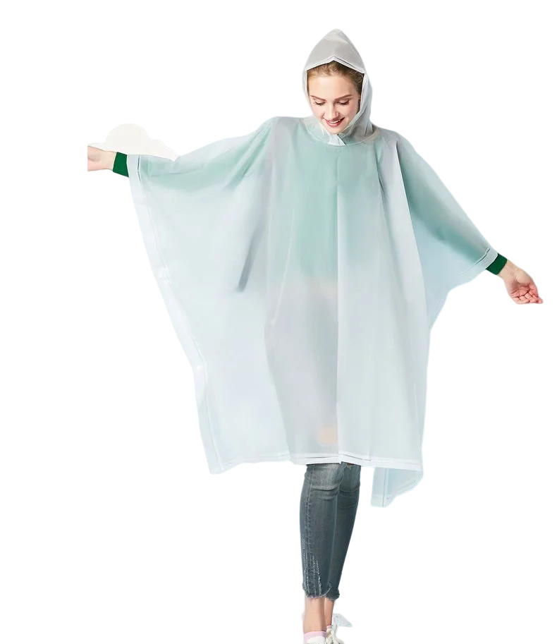 Outdoor Waterproof Adult Portable Three-in-One Raincoat Poncho One PE Plastic Jacket Print One Rainy Days Work Travel Logo