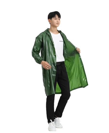 High Quality PVC Long Plastic Raincoat Waterproof Reusable Poncho Adults Modern Style Rainwear Motorcycle Travel Outdoor Tours Secondary image