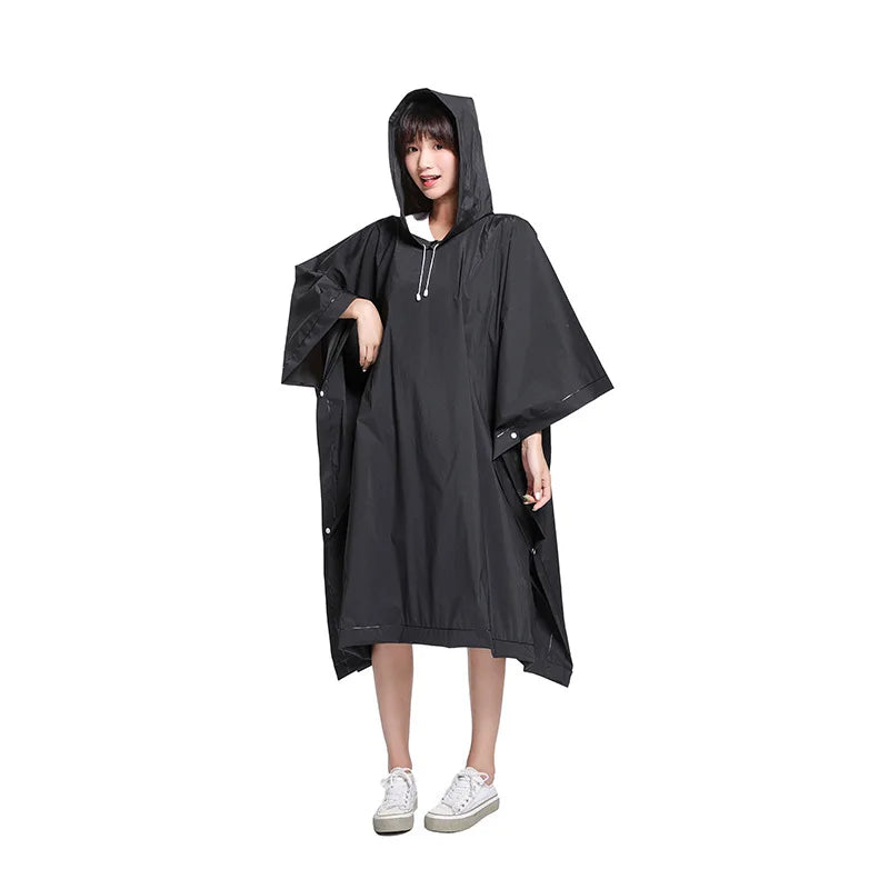 EVA Adult Waterproof Rain Jacket for Women Custom Logo Windproof Raincoat With One Pocket Poncho Style