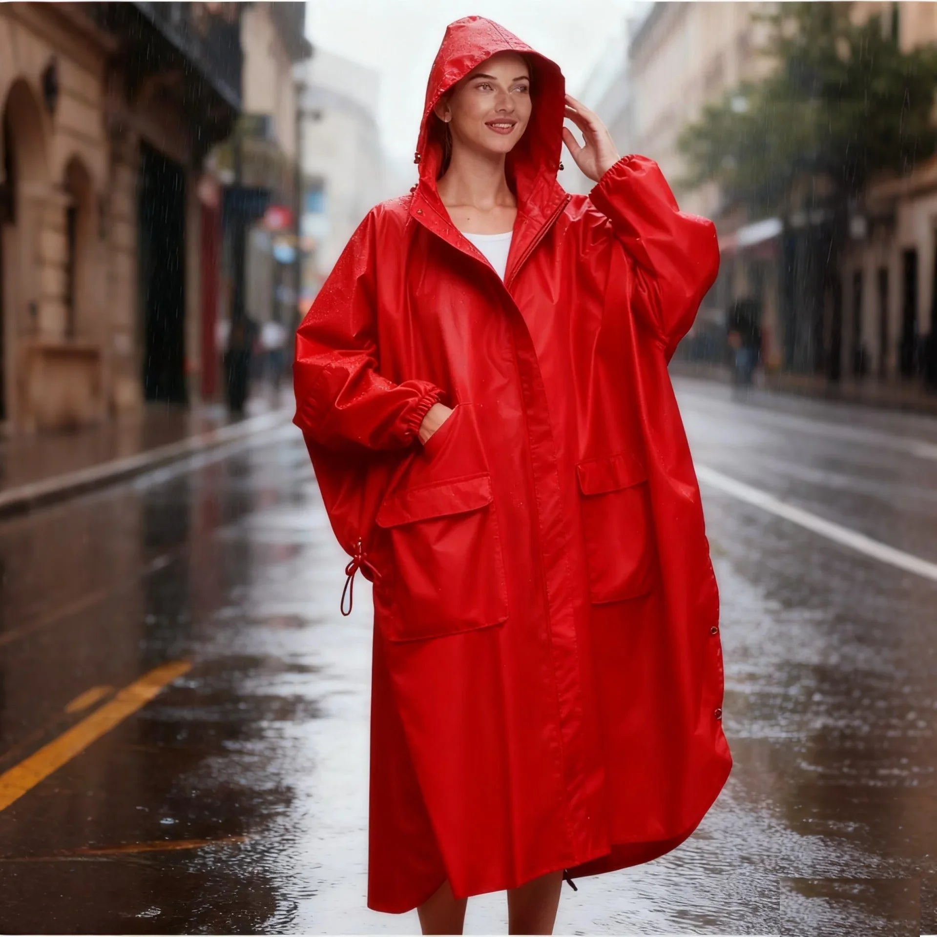 2025 Girls' Men's Adult Simple Breathable Windproof Lightweight Reusable Waterproof Raincoat Rain Jacket Cycling Hiking Outdoor Secondary image
