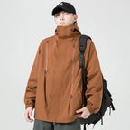 Men's High Quality Waterproof Polyester Windbreaker Print Pattern Rain Jacket With Logo for Hiking Rainy Outdoor Activities