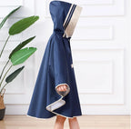 Children's Raincoat, Boys and Girls, With Backpack Space, Long Children's Fashionable Cape and Poncho