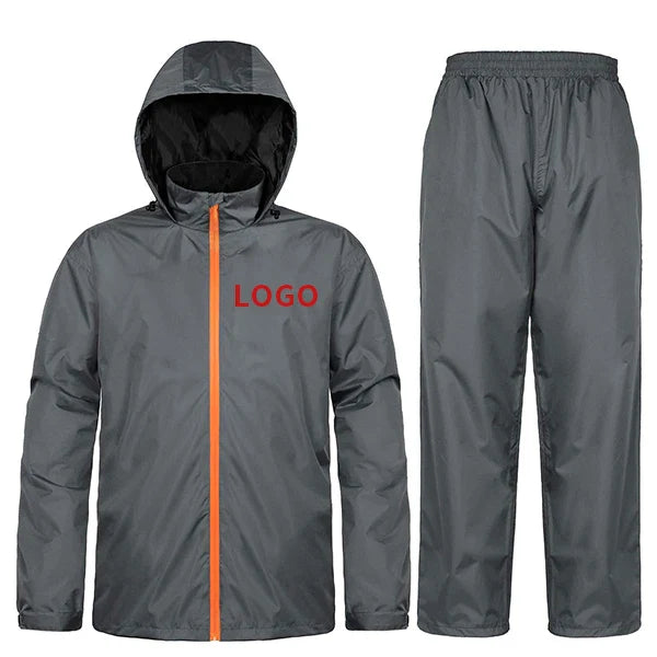 Factory Wholesale PVC RainSuit Men Quick Dry Waterproof Jacket Coat Work Walking Climbing Travel Printed Pattern Logo Decoration