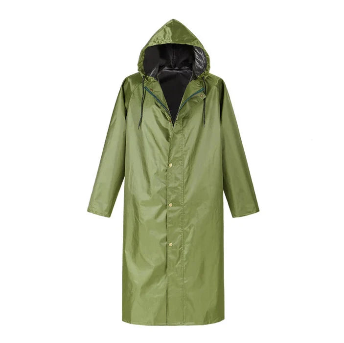 Thickened One-Piece Long Canvas Raincoat Adult Flood Prevention Windbreaker Poncho Men Women Outdoor Labor Protection Camping
