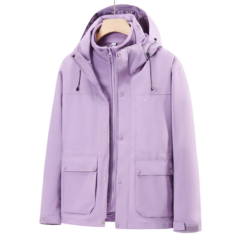 Men's Women's High Three-in-One Outdoor Diving Suit Windproof Waterproof Nylon Raincoat Travel Rain Featuring Polyester Logo